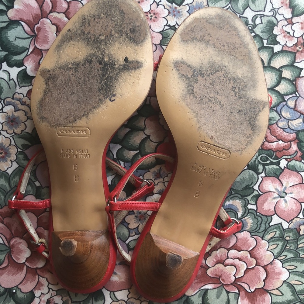 Coach Kelly with floral design sandals leather EUC - Picture 7 of 9